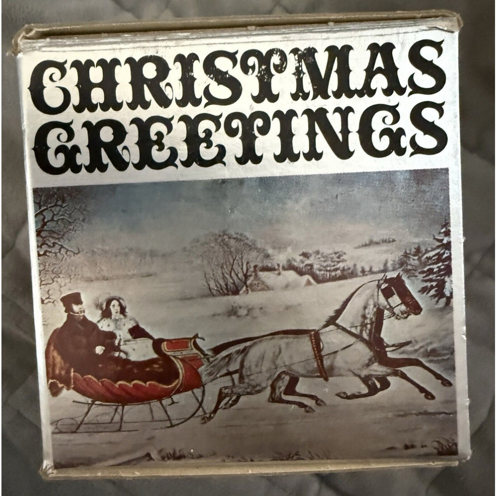 Vintage 1974 Currier&Ives Collection “The Road” Corning Glass Works Ornament Box